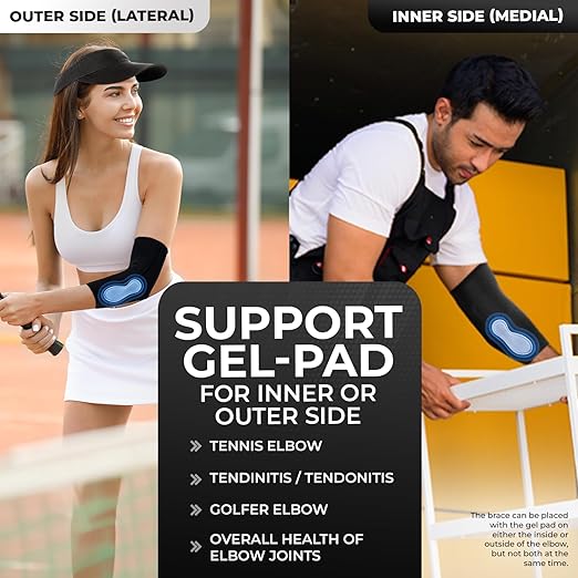 DR. BRACE® Elite Elbow Brace Support, Breathable Elbow Compression Sleeve with Gel Pad for Golfer's, Tennis Elbow & Tendonitis Treatment & Pain Relief 2024 (Black, XX-Large)