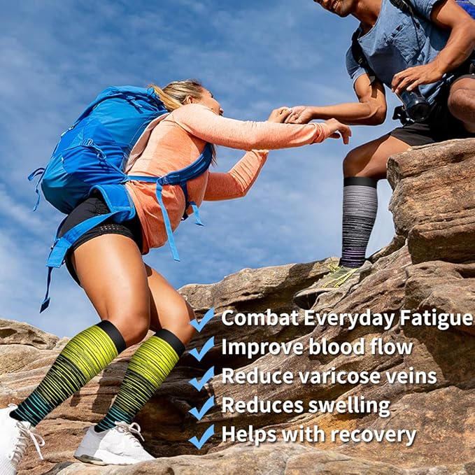 Copper Compression Socks for Women and Men(6 Pairs)-Best Support for Running, Athletic, Nursing, Travel