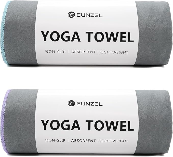 Eunzel Hot Yoga Towel Non-Slip Yoga Mat Towel Ultra-Absorbent Microfiber Towel for Hot Yoga, Pilates，Bikram and Workout 26.5"x 72"