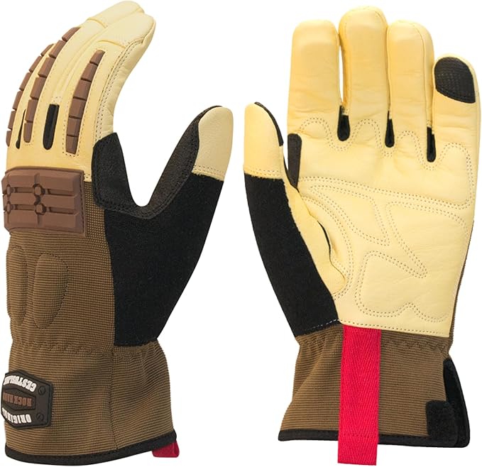 Cestus RH Original, Goatskin Leather Work Gloves for Men, Heavy Duty Working Gloves for Construction, Warehouse, Gardening