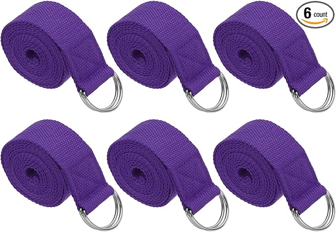 PATIKIL Yoga Strap for Stretching Cotton Yoga Belt with Adjustable Metal D-Ring Buckle Stretch Bands for Fitness Pilates