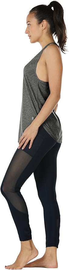 icyzone Women's Racerback Workout Athletic Running Tank Tops Loose Fit (Pack of 2)