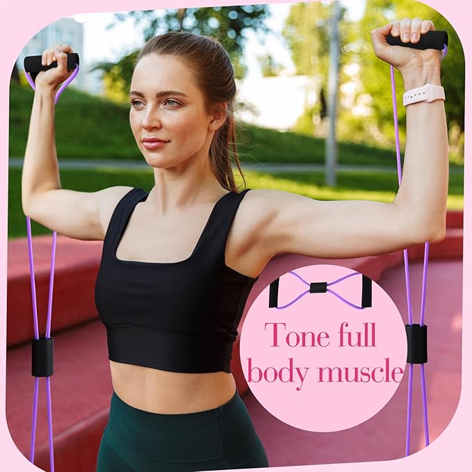 Poen Home Pilates Kit for Women Pilates Equipment Ring and Ball Set with Stretching Strap 8 Resistance Bands Non Slip Socks Gym Back Bags Exercise Equipment for Workout