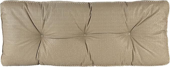 Klear Vu Corner Nook or Piano Seat Omega Non-Slip Tufted Bench Cushion for Indoor Furniture, Entryway Storage, Bay Window, 43 Inches, 19 Tan