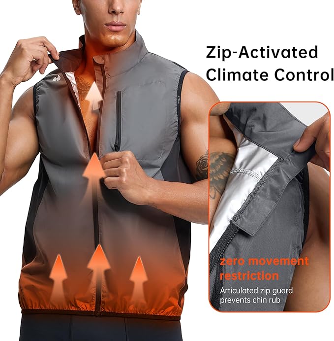 HOTSUIT Sauna Suit for Men Sweat Jackets Sauna Vest with Pocket Exercise Heat Trapping for Gym Exercise