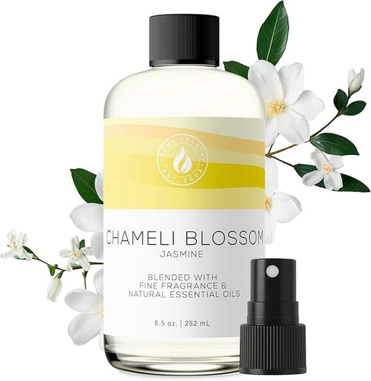 Aroma Country Chameli Blossom Diffuser Oil - Luxury Essential Oils for Diffuser Refill & Air Freshener Room Spray - Long-Lasting & Natural Home Fragrance, Jasmine Scented Oil (8.5 Fl. oz)