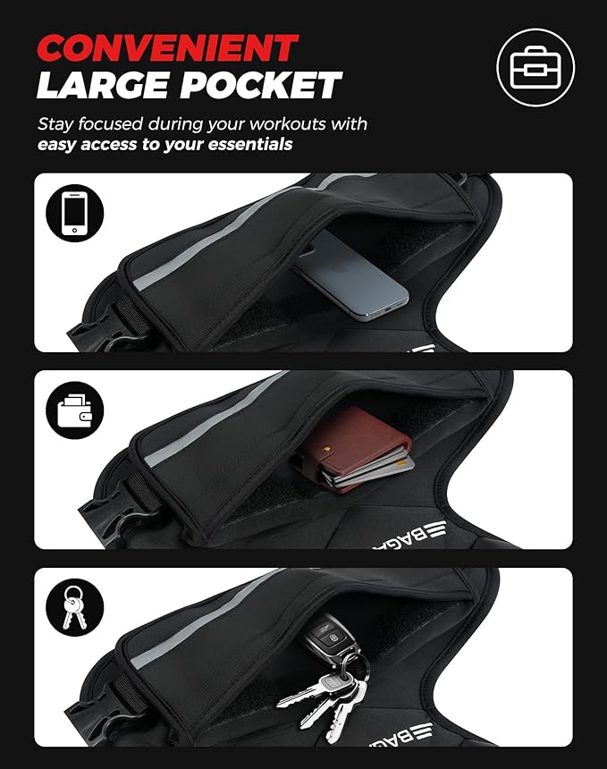 BAGAIL Adjustable Weighted Vest, 4-10lb/12-18lb/20-32lb Rucking Vest for Women & Men with 6 Weights & Large Pocket, Weight Vest for Home Workouts, Running, Walking and Strength Training