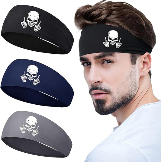 Sports Headbands for Men 3pcs Sweat Bands Headbands Men Sweatbands for Mens Women Running Head Bands Hairband