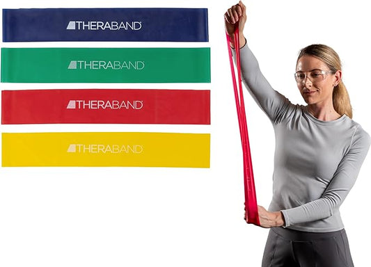 THERABAND Resistance Band Loop Set, Resistance Bands for Kids, Band Loop Kit for Workouts, Beginner to Advanced Levels for Exercise, Rehab, Physical Therapy, & Stretching