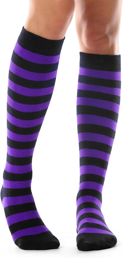 FITRELL Women's Knee High Socks Outdoor Sport Athletic Socks Casual Stripe Tube Socks 1-4 Pack