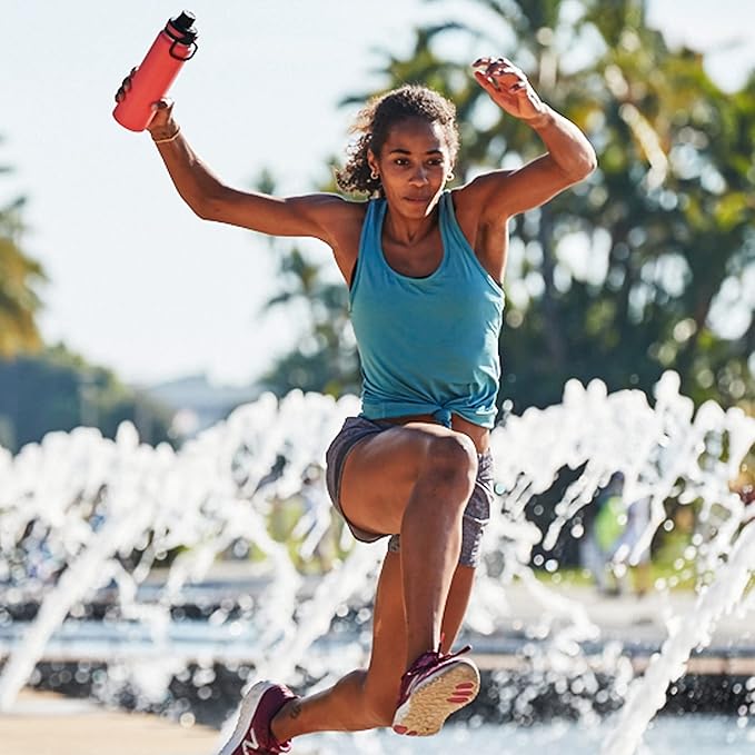 Takeya Originals 18 oz Vacuum Insulated Stainless Steel Water Bottle with Spout Lid, White