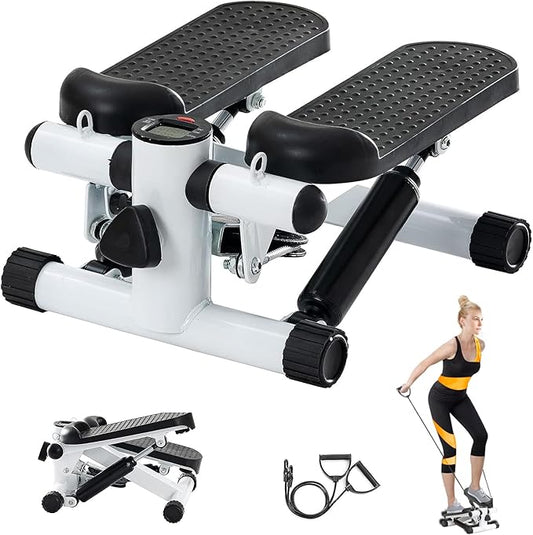 Steppers for Exercise at Home, Mini Stepper with Resistance Bands, Portable Stair Stepper for Home