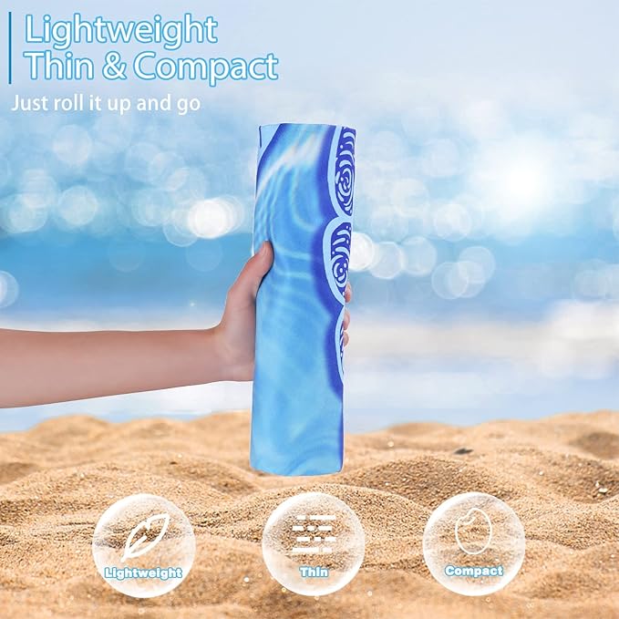 2 Pack Microfiber Thin Beach Towel Lightweight 71x32 Oversized Extra Large Sand Free Towels Quick Dry for Travel Pool Yoga Gym Sports Beach Accessories Vacation Essential Gift