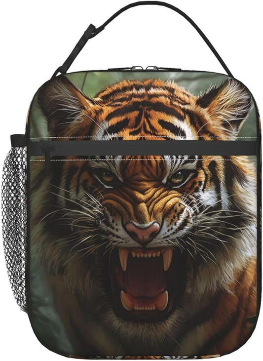 Insulated Lunch Box for Women Men, Tiger Theme Lunch Box Reusable Portable Lunch Bag Cooler Tote Waterproof Lunch Container for Office Picnic Work Travel