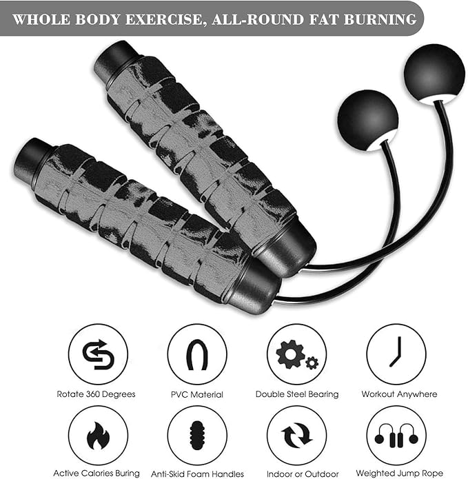 Redify Weighted Cordless Jump Rope for Fitness[Suitable for Different Ages and Levels] Ropeless Jump Rope for Boxing MMA WOD Training, BOD Rope Beachbody MBF,High Speed Rope Skipping for Narrow Space