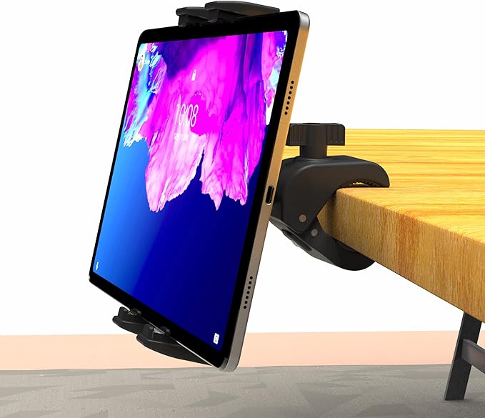 Exercise Bike Tablet Holder,Treadmill Exercise Gym Tablet Mount - Adjustable Indoor Handlebar Bracket for iPad Pro 9.7, 10.5, 12.9, Air Mini 2 3 4 5 6, iPhone, Samsung Tab, 4.7-13" Tablets stand