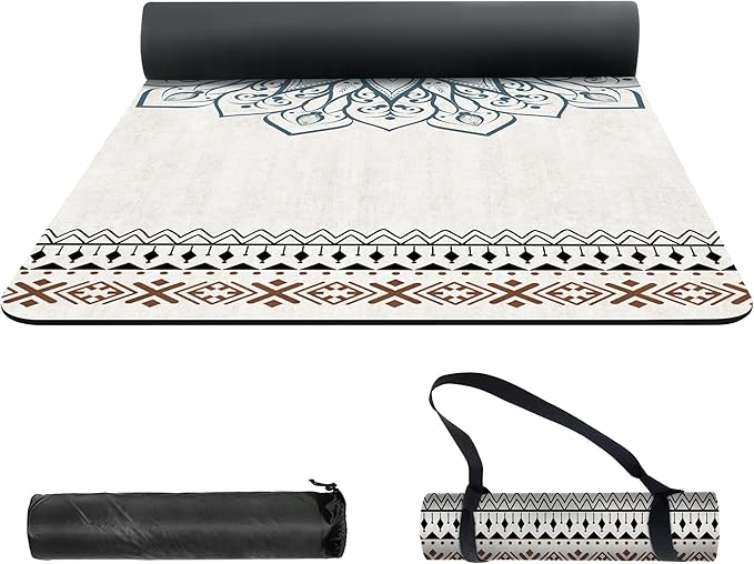 nuveti Yoga Mat Print Extra Thick TPE Non Slip Fitness Exercise Mat with Carrying Bag,72"x24" Extra Thick 6MM Exercise & Workout Mat for Yoga, Pilates Fitness and Floor Exercises