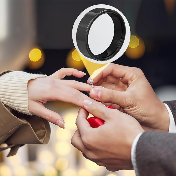 Smart Ring Fitness Tracker for iOS & Android – Sleep Monitor Heart Rate Blood Oxygen & Pressure 8 Sports Modes IP68 Waterproof NO Subscription Long Battery Life (Sizing Kit, Sizing Kit A)