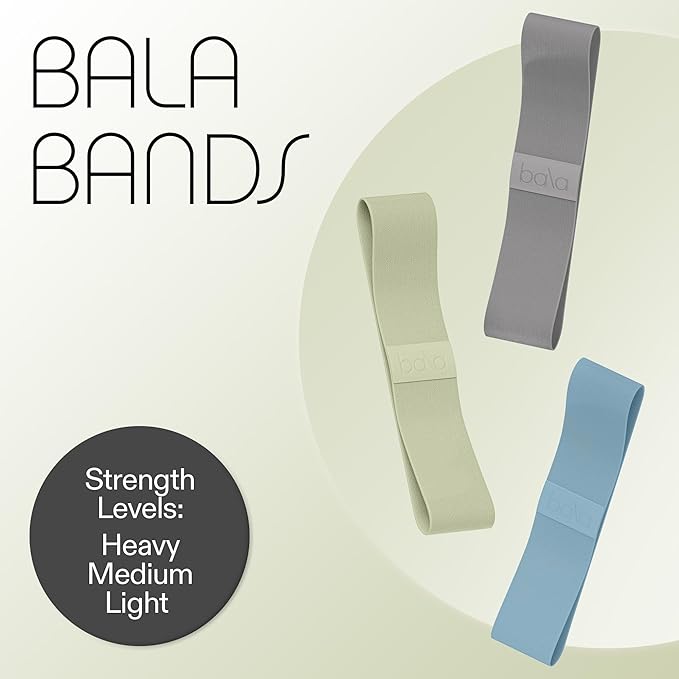 Bala Booty Bands Resistance Bands for Women & Men - Elastic Exercise Bands for Working Out - Wrist, Ankle, Legs & Booty Bands - Workout Resistance Bands for Yoga, Pilates, Strength Training