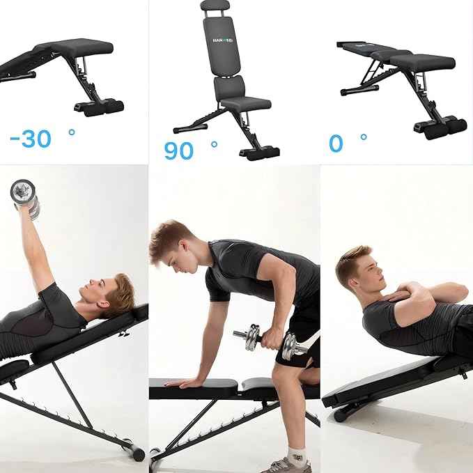 BARWING 2025 Upgraded Adjustable Weight Bench for Home Gym,800LBS,700LBS,Foldable Incline Workout Bench for Full Body Workout Easy Assembly