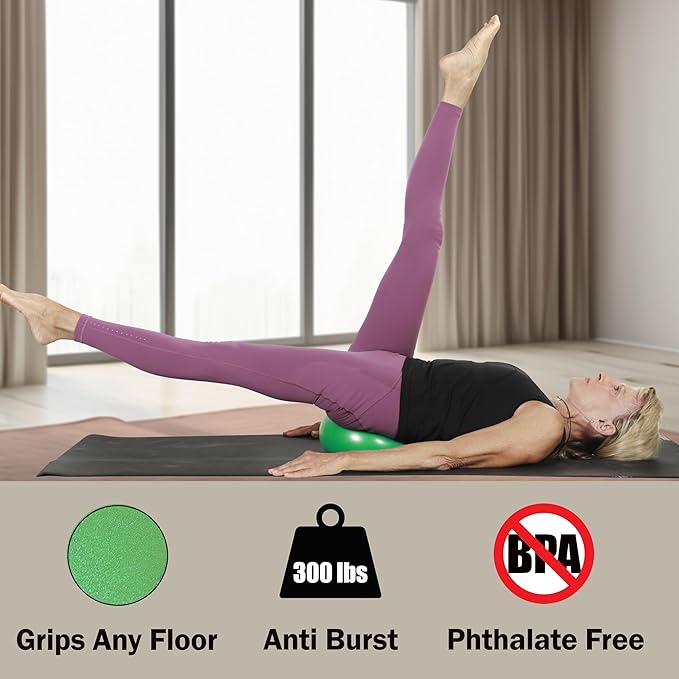 The Original 9 inch Pilates Ball for Abs, Core & Back, Core Training Ball, Small Crunch Exercise Ball, Includes 5 Streaming Videos + Core Training/Bun & Thighs DVD or Without DVD