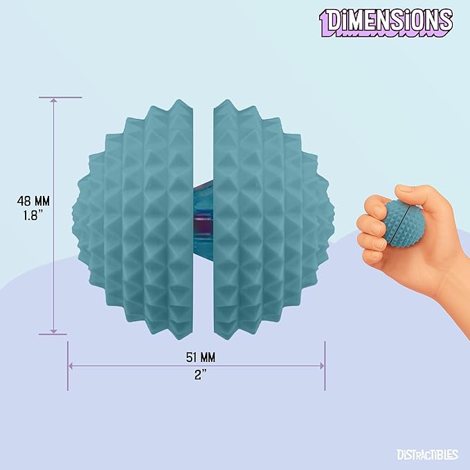 Round Spiked Sensory Fidget Clicker, Tactile Stimming Device with Mechanical Clicky Switches, Lanyard Attachment, Ideal for Pain Stim, ADHD, Autism & Stress Relief (Blue, Medium)