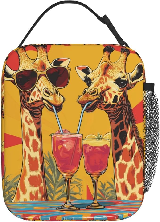 Giraffe Lunch Box for Women Men, Insulated Lunch Box Reusable Portable Lunch Bag Cooler Tote Waterproof Lunch Container for Office Picnic Work Travel