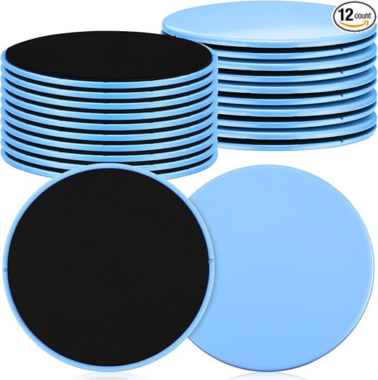Jenaai 24 Pcs (12 Pairs) Core Sliders Exercise Glider Discs Bulk for Group Training Classes Fitness Slider for Working Out Dual Sided Core Gliding Discs AB Pads for Carpet Hardwood Floor