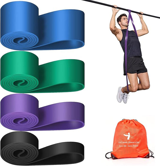 Pull Up Assistance Bands Set 5 LBS - 230 LBS, Long Resistance Bands for Pull Ups Working Out, Gym Workout Bands for Men Exercise Muscle Training and Shape Body - Carry Bag Included