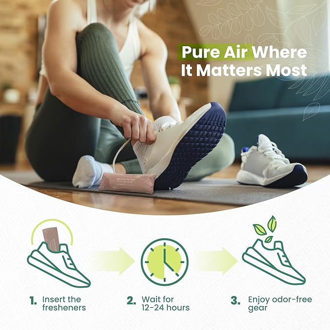 Roonin Shoe Deodorizer Insert - Shoe Odor Elimination - Activated Charcoal Odor Absorber - Odor Eliminator For Shoes - Shoe Freshener - Boot Deodorizer (2-pack)