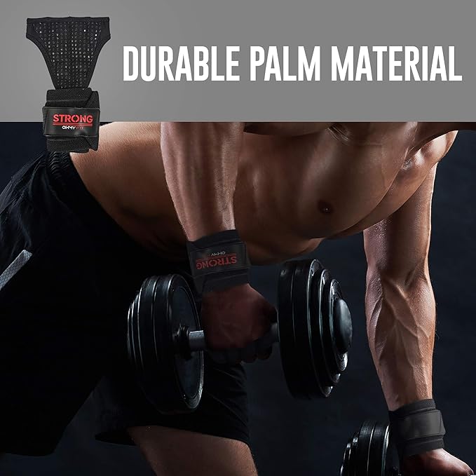 Men's Heavy Duty Wrist Wrap Gloves - Ideal for Workouts, Gym, Deadlifts, and Crossfit with Wrist Palm Protection