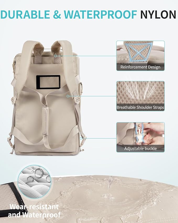 ECOHUB 40L Gym Bag for Women Men Water Resistant Sports Duffle Bag with Shoes Compartment& Wet Pocket, Travel Weekender Camping Backpack