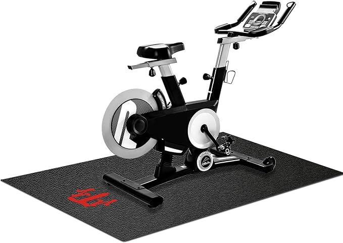 Treadmill Mat Compatible, Peloton Bike Mat for Hardwood Floors or Carpet, Exercise Equipment Upgrade Thickness 6mm Non Slip, with Non-Slip Sweat-Proof for Original Bike, Stationary Bike