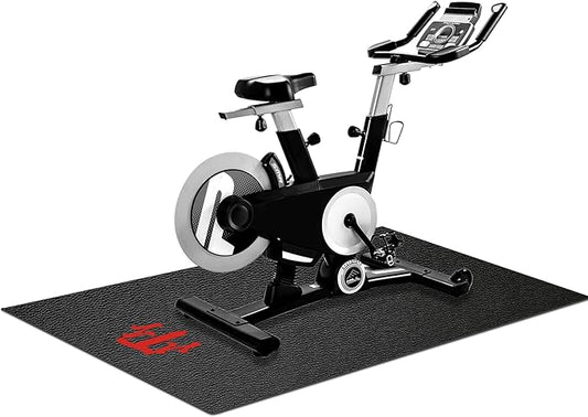 Treadmill Mat Compatible, Peloton Bike Mat for Hardwood Floors or Carpet, Exercise Equipment Upgrade Thickness 6mm Non Slip, with Non-Slip Sweat-Proof for Original Bike, Stationary Bike