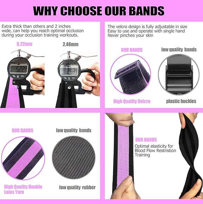 Occlusion Bands for Women Glutes & Hip Building, Blood Flow Restriction Bands BFR Bundle Booty Bands, Best Fabric Resistance Bands for Exercising Your Butt, Squat, Thigh, Fitness