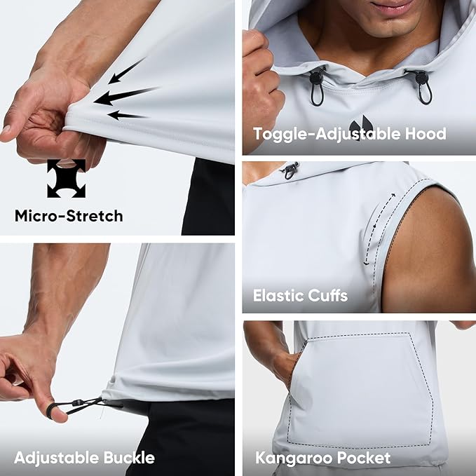 HOTSUIT Sauna Shirt for Men Anti-Rip Men's Heat Trapping Pullover Vest Hoodies Tank Top for Boxing Exercise