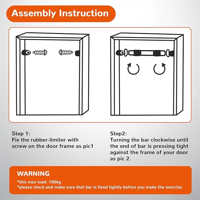 Pull Up Bar for Doorway 23.6in Adjustable Door Mounted Heavy Duty Steel Body Workout Chin Up for Home Exercise Fitness(Black)