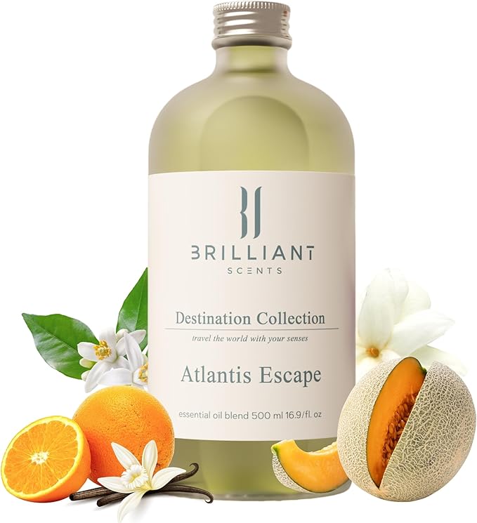 Diffuser Oil Refill, Inspired by The Atlantis Resort, Hotel Series Aroma Scents, Essential Oils Set for Home, Fragrance Oil for Candle Making, Home, 50 ML, Atlantis Escape