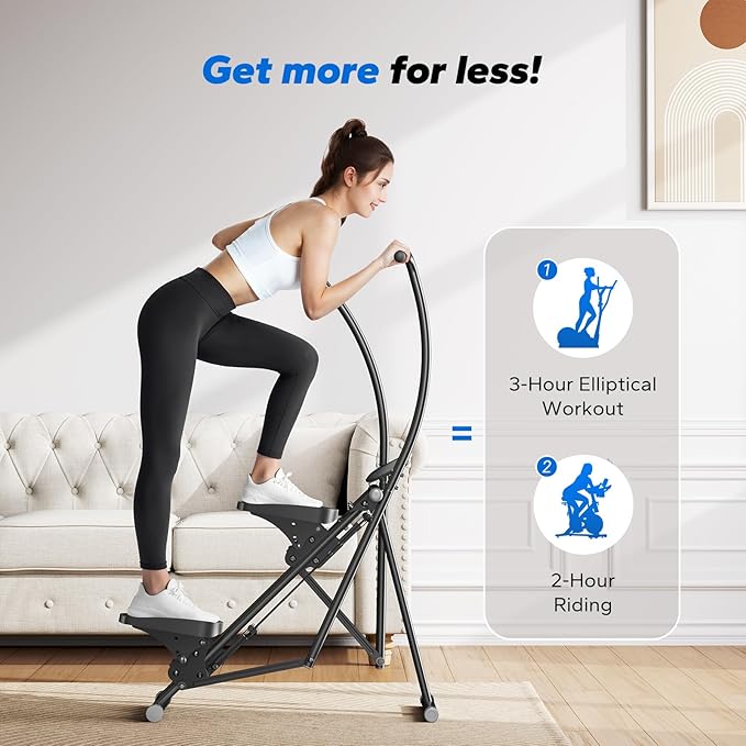 MERACH Stair Stepper for Home Gym Exercise, New Version Stairmaster for Full-Body Workout, Compact Folding Stair Climber with Extended Step Range, Adjustable Handlebar/Pedal