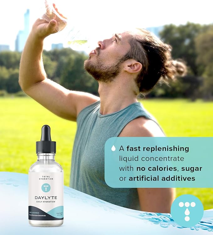 Daylyte Electrolyte Drops, Unflavored, Sugar Free Daily Hydration Supplement with Magnesium, Calcium, & Zinc (39 Servings)