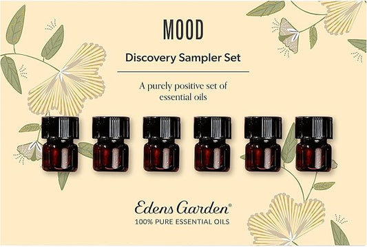 Edens Garden Mood Essential Oils Discovery 6 Set – 100% Pure Therapeutic Grade, Undiluted Aromatherapy for Relaxation, Stress Relief & Wellness – Natural Gift for Diffusers & Home, .92 ml/ 6 Pack