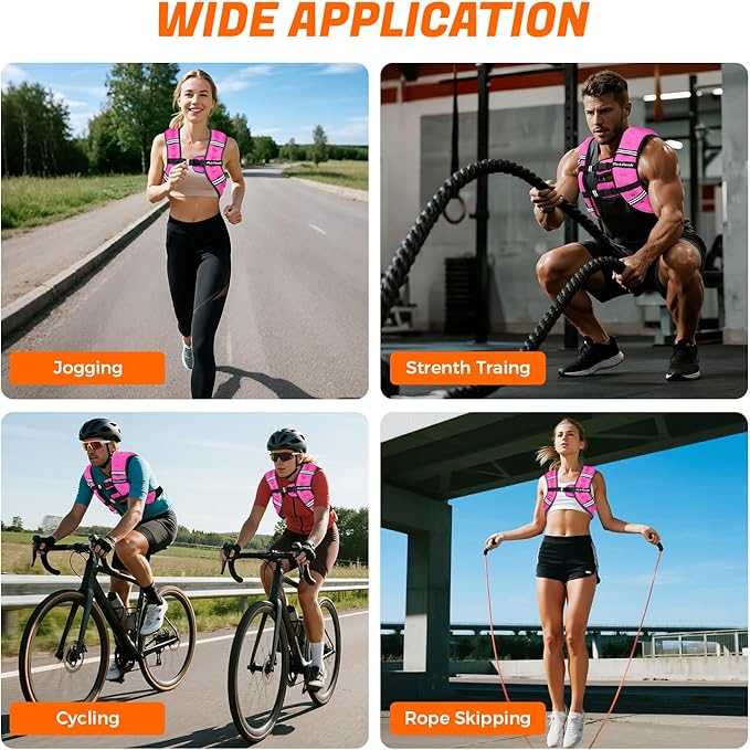 Weighted Vest for Woman Man 5lb/6lb/8lb/12lb/15lb/20lb/25lb/30lb Weighted Vest for Walking, Strength Training Weight Vest with Adjustable Buckle Detachable Phone Pouch for Running Workout