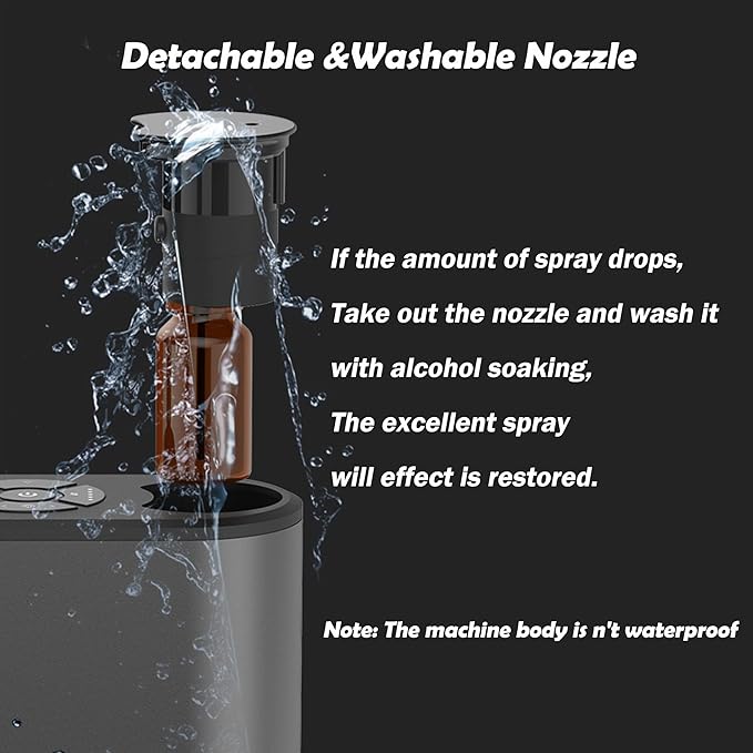 Waterless Essential Oil Diffuser - Portable Nebulizer Aroma Diffuser Battery Operated Cordless, No Water Oils Aromatherapy Diffuser, Luxury Scents Diffuser Electrico for Car Home Hotel (Grey)