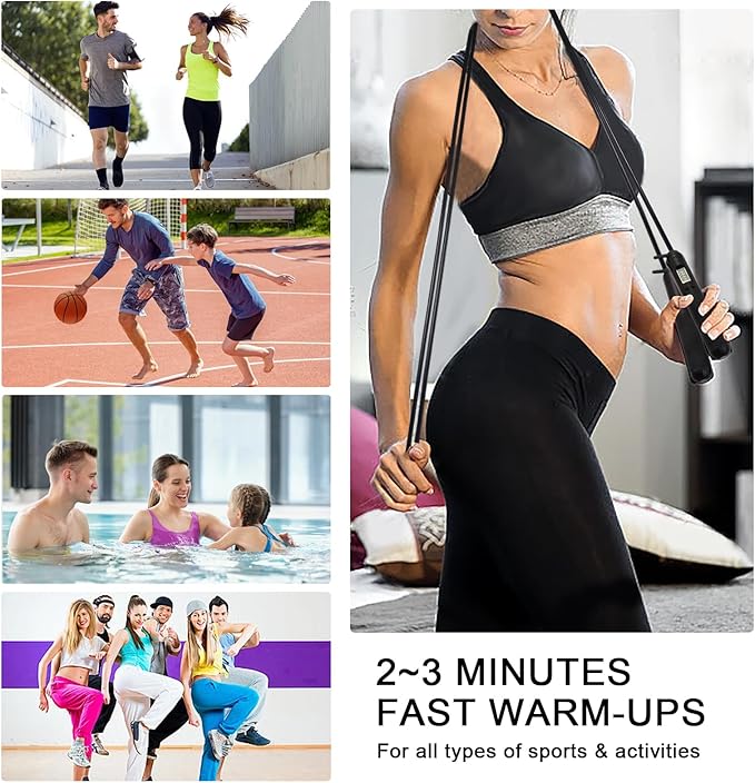 2-in-1 Weighted Jump Rope with Counter - Corded & Cordless Skipping Rope with LCD Display, Adjustable Length Steel Ball Bearings Jumping Rope for Adults Fitness, Home Gym Workout