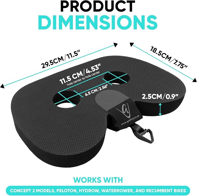 Godfrey Booster Rowing Boat Seat Pad for Men & Women - Anti-Slip Rower Pad for in-Boat, Concept2, Water Rowers & Rowing Machines