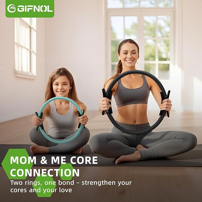 Pilates Ring and Ball Set with Resistance Bands - Pilates Equipment for Home Workout - 14'' & 12'' Pilates Rings, 2 Pilates Balls, 5 Resistance Bands for Toning Arms, Thighs/Legs & Core