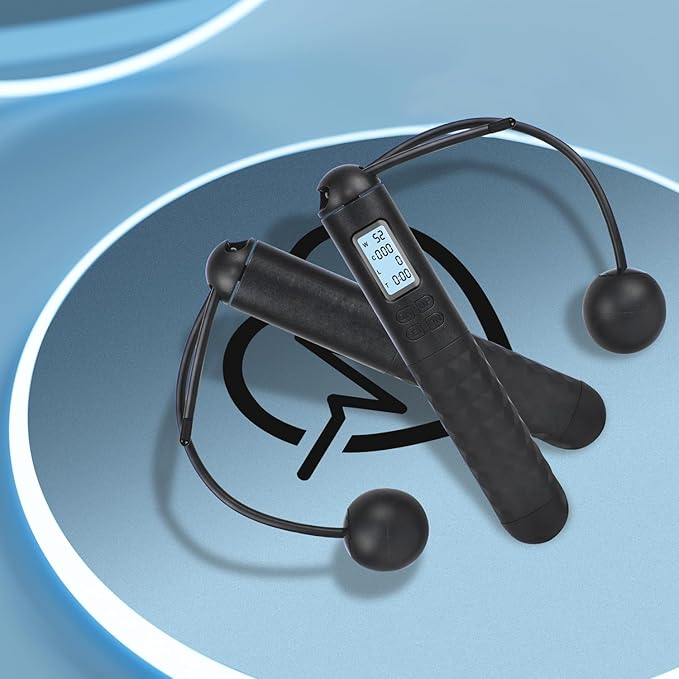 Skipping Rope with Counter, Cordless Jump Rope, Smart Weighted Jump Rope, Adjustable Digital Counting Jump Ropes, Cordless Weighted Jump Rope for Lose Weight, Burn Calories