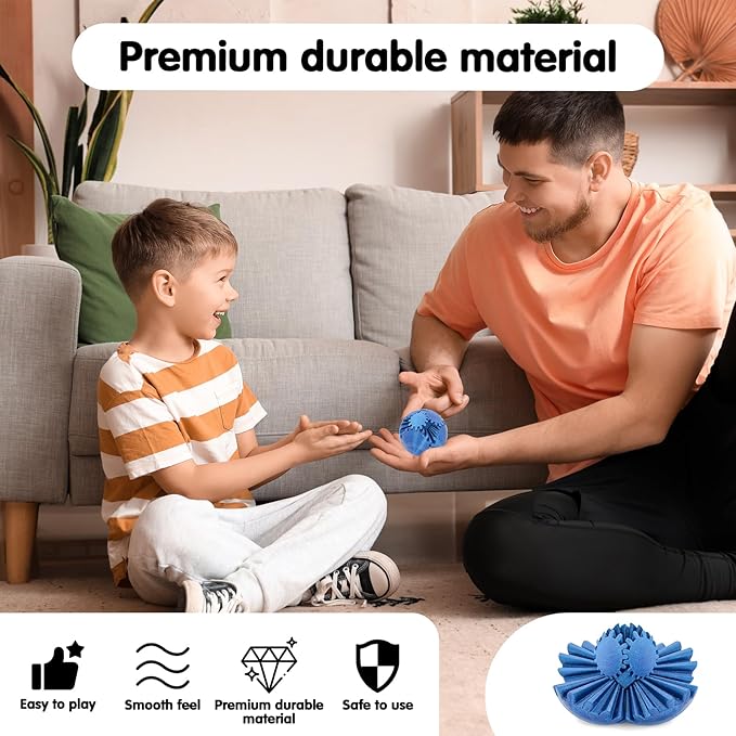 Gear Ball 3D Printed Cube Fidget Toy,Gear Sphere Fidget Toys,Sensory Toys for Stress and Anxiety Relief, Desk Toy Fidget Spinners,Stocking Stuffers for Adults & Kids Gift (Galactic Blue, 2.3 Inch)