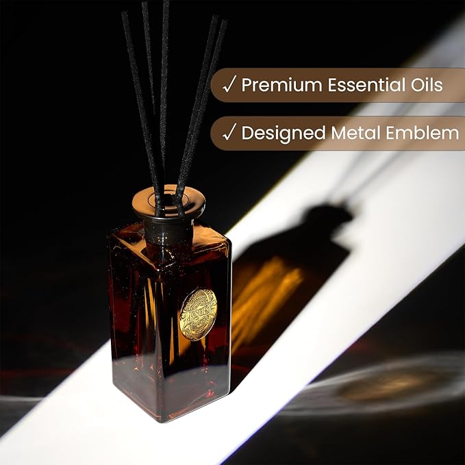 M&SENSE 10.14 oz Large Reed Diffuser Set | Under The Fig Scent Home Oil Diffuser with Sticks |Hotel Collection Non-Toxic Essential Oil |for Bedroom Bathroom Living Room