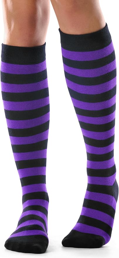 FITRELL Women's Knee High Socks Outdoor Sport Athletic Socks Casual Stripe Tube Socks 1-4 Pack